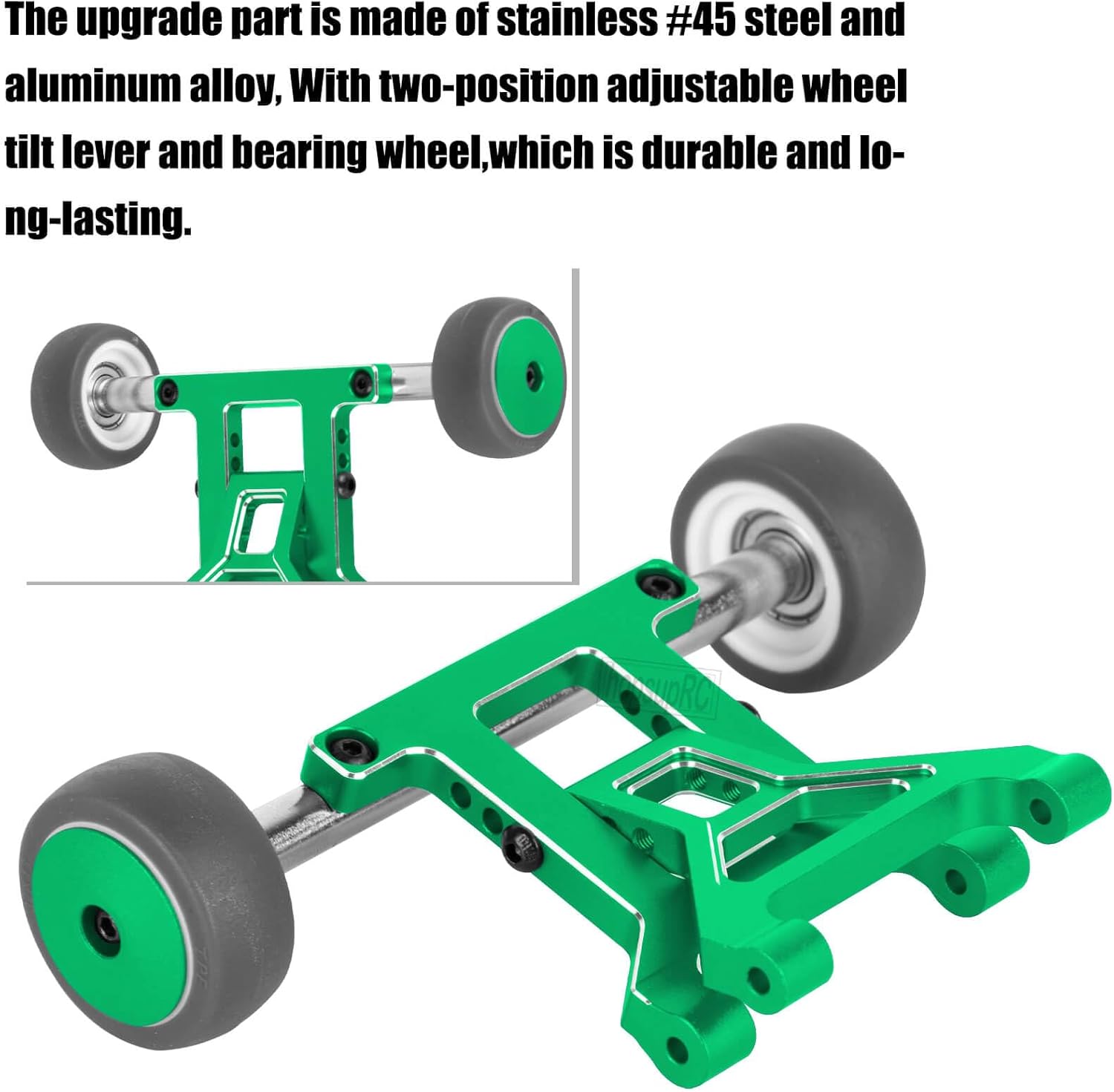 RC Wheelie Bar Upgrades Part for 1/8 Typhon 3S BLX,1/10 Kraton Granite Gorgon Vorteks 3S BLX Mega 550, Aluminium Stand Up Hops Up,Green