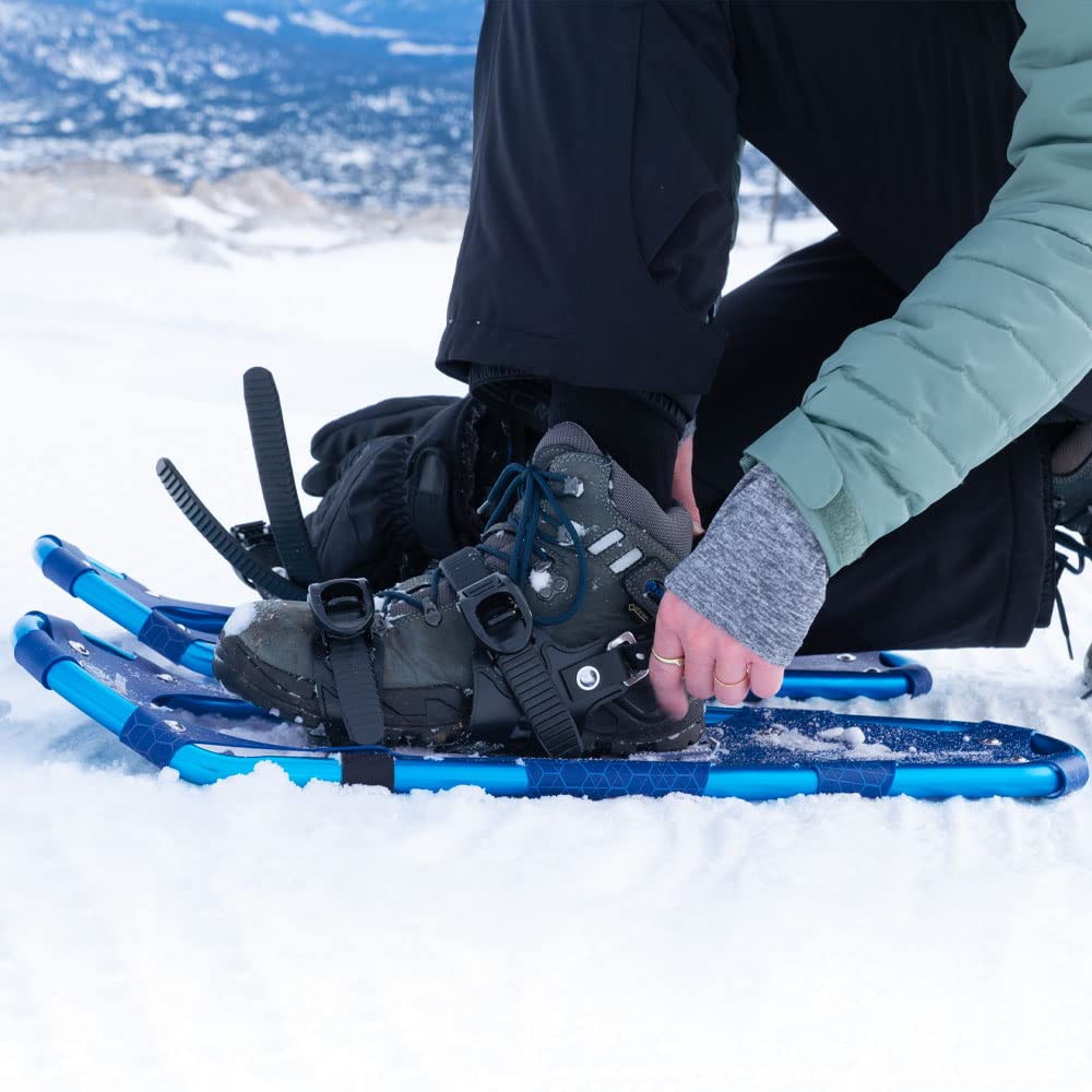 outdoorer Racchette da neve leggere SnowHiker – Racchette da neve con telaio in alluminio Classics con rilegatura a cricchetto per uomo e donna