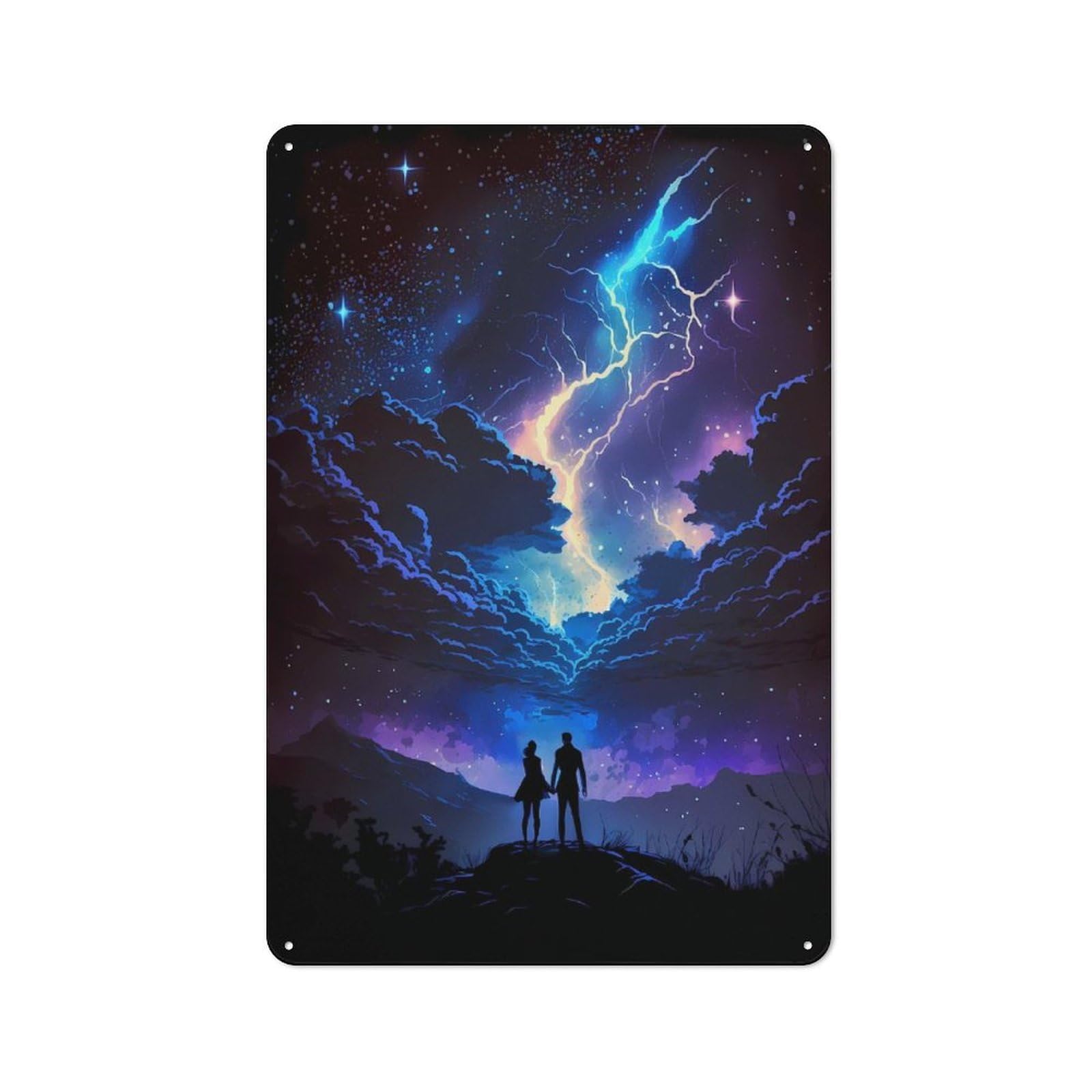 Galactic Lightning Strike Character Metal Wall Decor 30x20cm, Vintage Metal Sign for Home, Shop, Pub Or Studio Wall