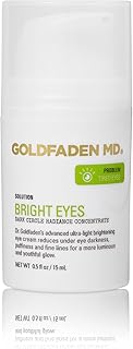 GOLDFADEN MD Bright Eyes Dark Circle Concentrate Brightening Eye Cream w/Soy Peptide, Rice Bran Extract & Arnica | May Reduce Under Eye Darkness, Puffiness & Fine Lines 0.5 fl. oz.