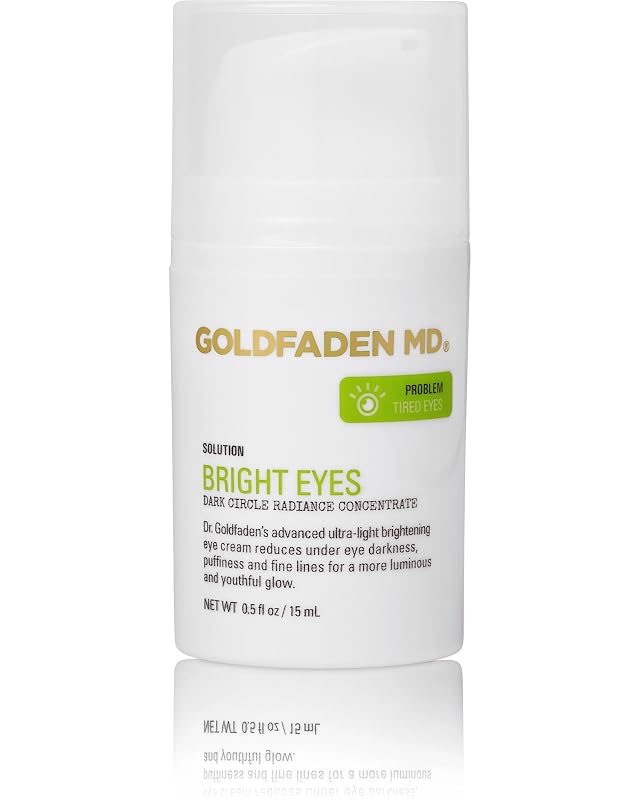 Creme para a região dos olhos GOLDFADEN MD Bright Eyes Dark Circle Concentrate, com peptídeo de soja, extrato de farelo de arroz e arnica, 15 mL