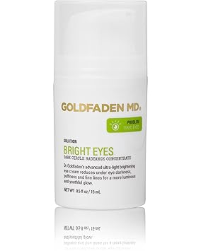 GOLDFADEN MD Bright Eyes Dark Circle Concentrate Brightening Eye Cream w/Soy Peptide, Rice Bran Extract & Arnica | May Reduce Under Eye Darkness, Puffiness & Fine Lines 0.5 fl. oz.
