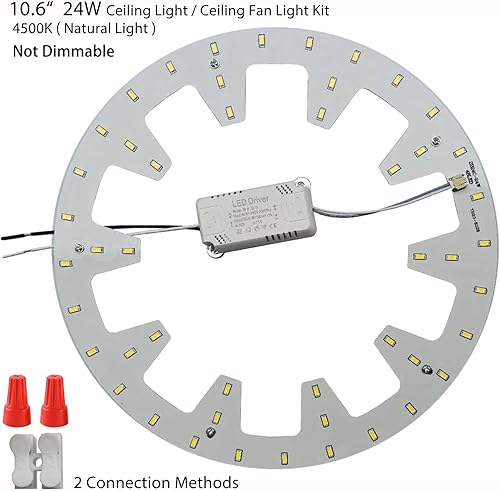 Miniatura 2 de Kit de luz LED de montaje empotrado para ventilador de techo de 24 W, panel de motor de luz LED de reajuste, luz natural de 4500 K