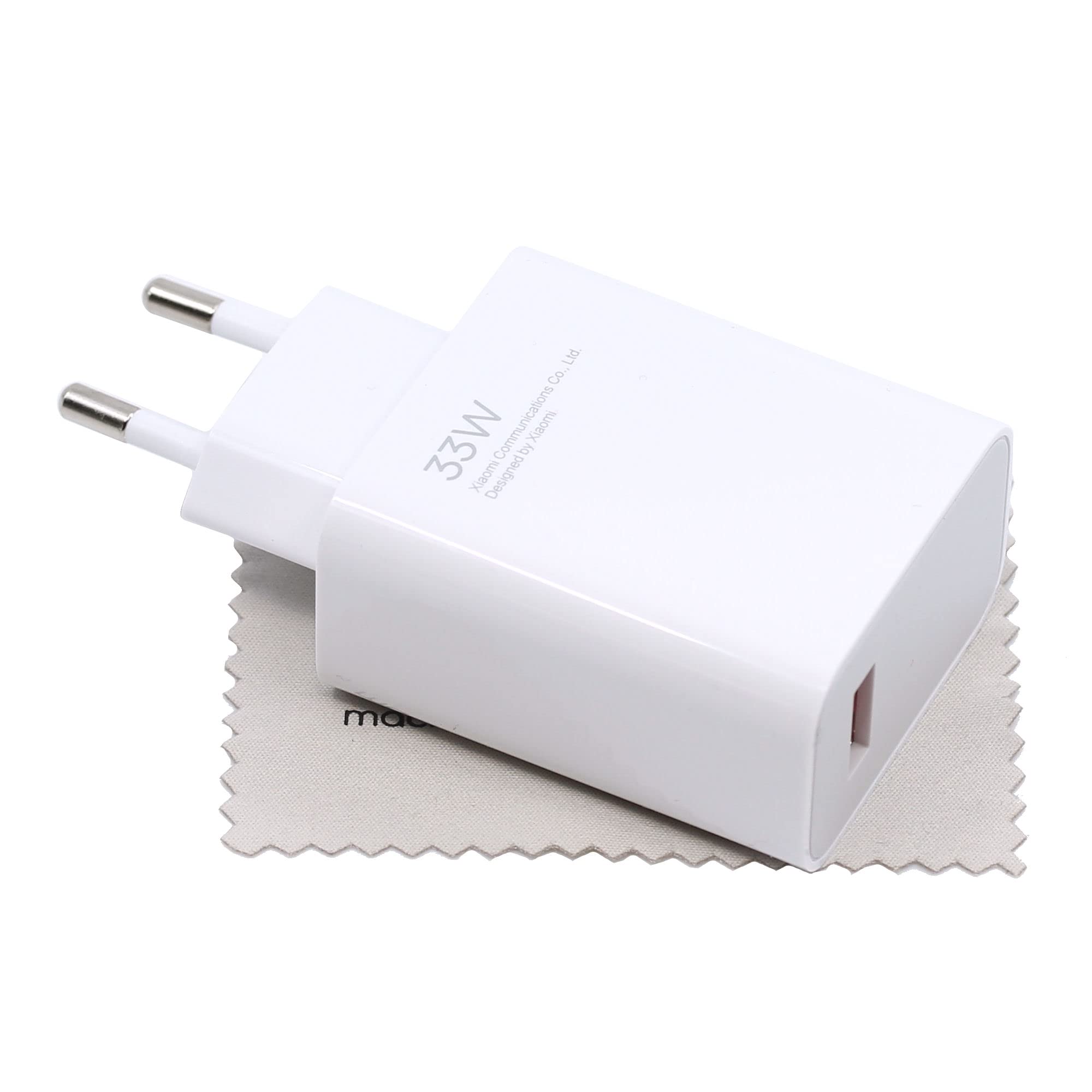 Caricabatterie USB C da 33 W per Xiaomi Redmi Note 15 14 Pro 13 12 5G 12s 11 10 9 8, Mi 13 12 11 Ultra 10T, Pad 5 6, Poco X6