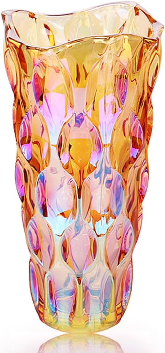 Eastern Rock Flower Glass Vase Thick 3.5lb 9.5inch Sparkle vase