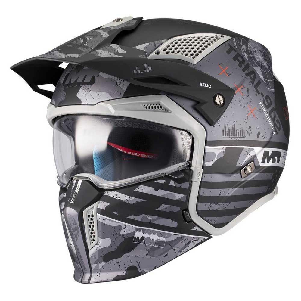 MT Helmets Streetfighter SV S Casque de Moto intégral Ouvert avec visière Solaire rétractable, Style Streetfighter, intérieur Lavable et Calotte HIRP, homologué ECE 22.06 & Dot