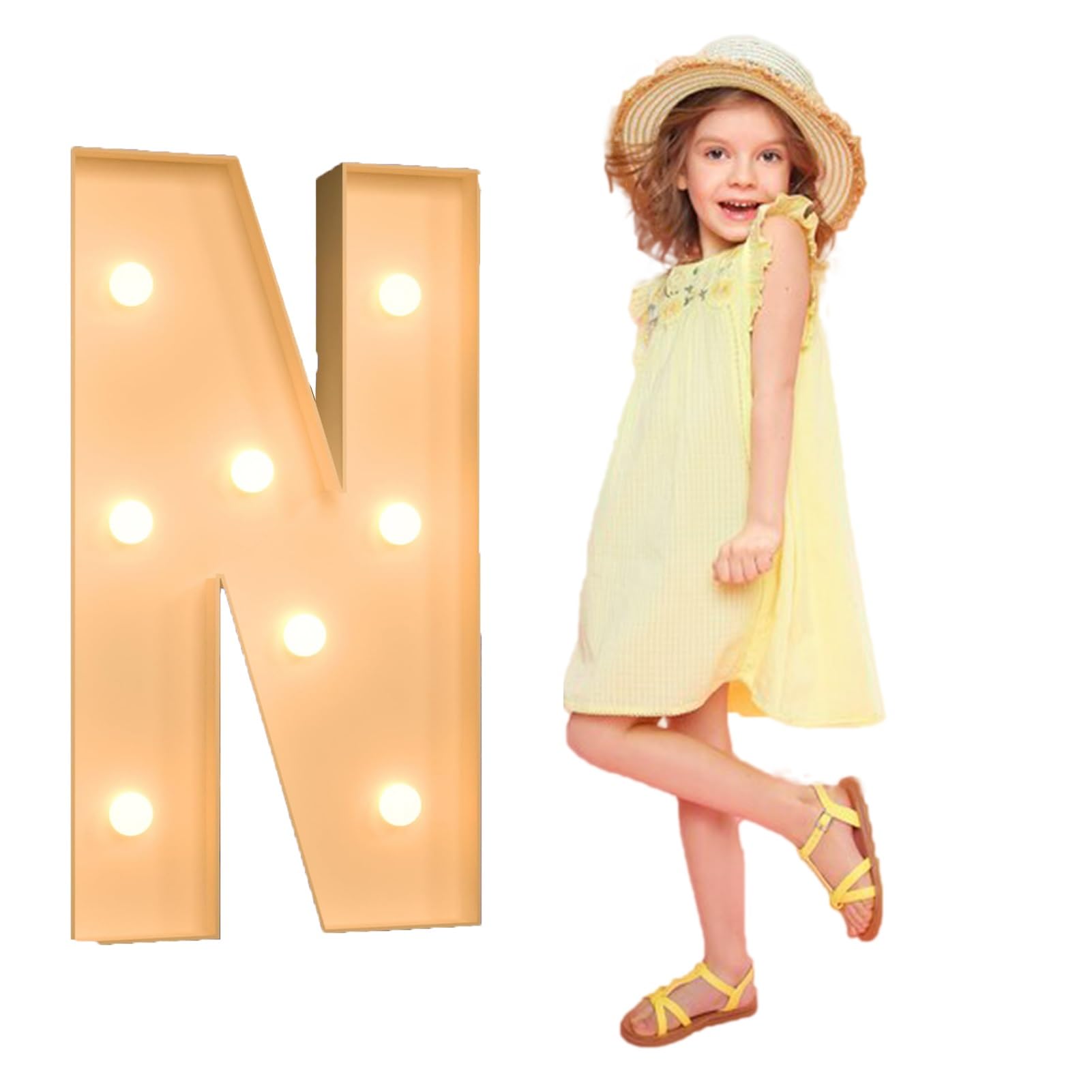 3ft Splicing Letters Light DIY Giant Letters For Baby Shower Birthday Party Backdrop Decorations For Prom Party Bar Birthday Family Christmas Valentin’s Day Anniversary Holiday(Color:Letters N,Size:3.
