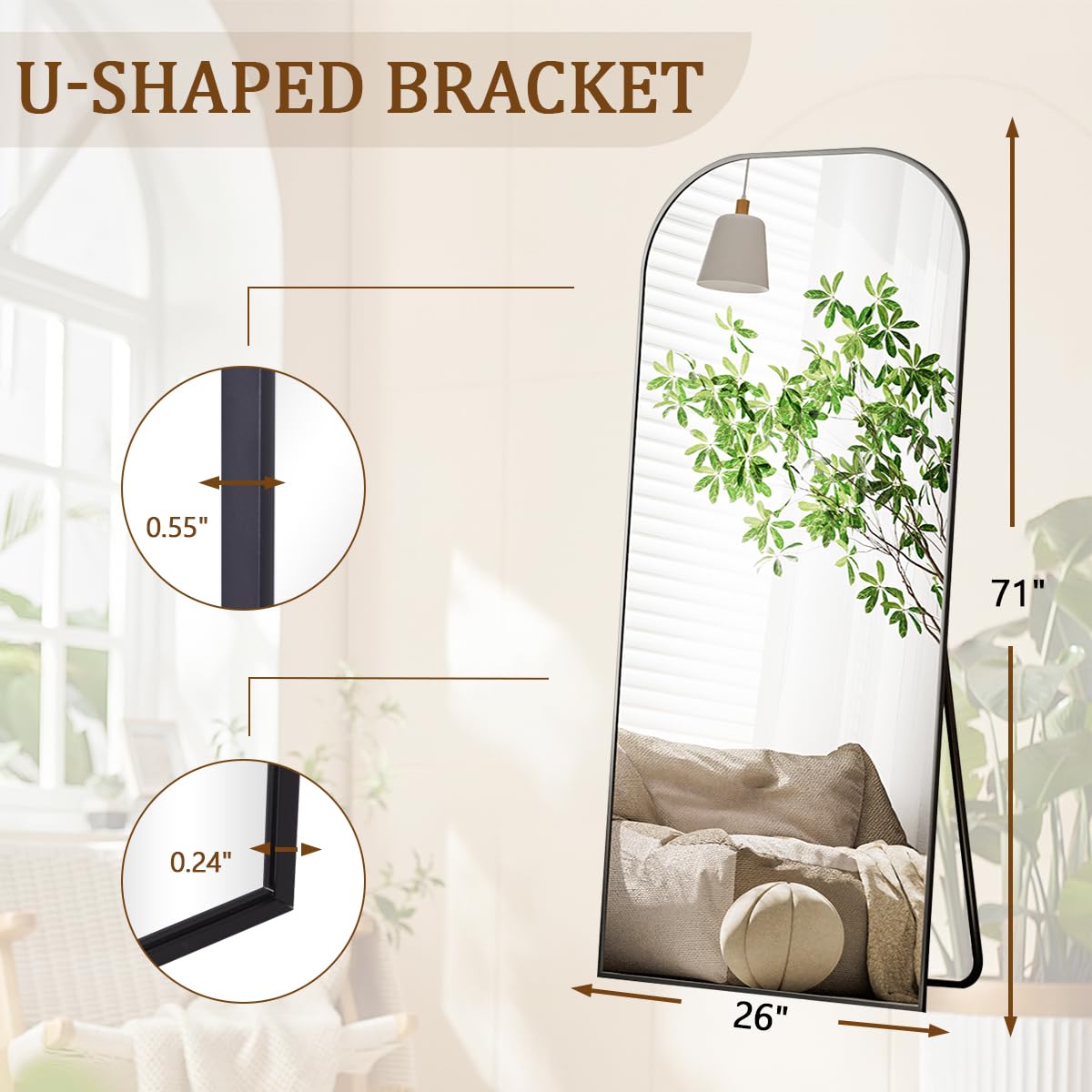 Amazon.com: Koonmi Mirror, 71x26 inch Full Length with Stand