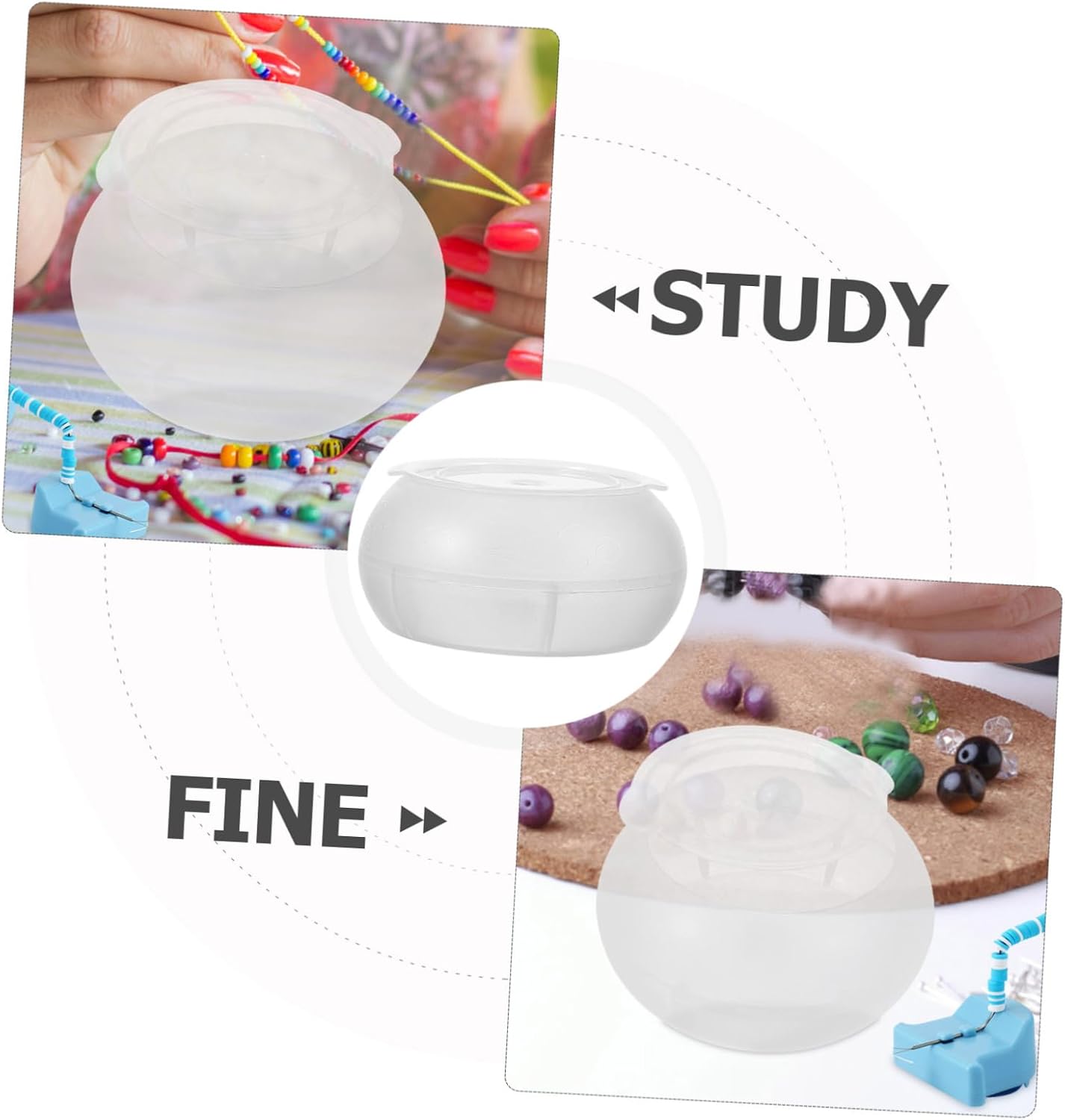 Homoyoyo Beading Tool Plastic Bead Stringing Accessory Crafting Bowl for Jewelry Making Supplies for Necklace and Bracelet Creation Efficient Design for Enhanced Bead Threading