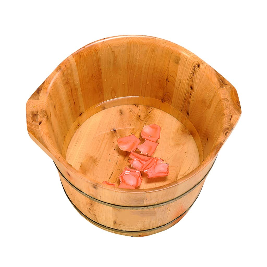 ZURBAQD Vaschetta per i Piedi, Secchio per Vasca per pediluvio, Massaggio, Spa, Sauna, Ammollo, Secchio per pediluvio in Legno Spa per pediluvi Lavabo per Uso Domestico Presente Warm as Ever