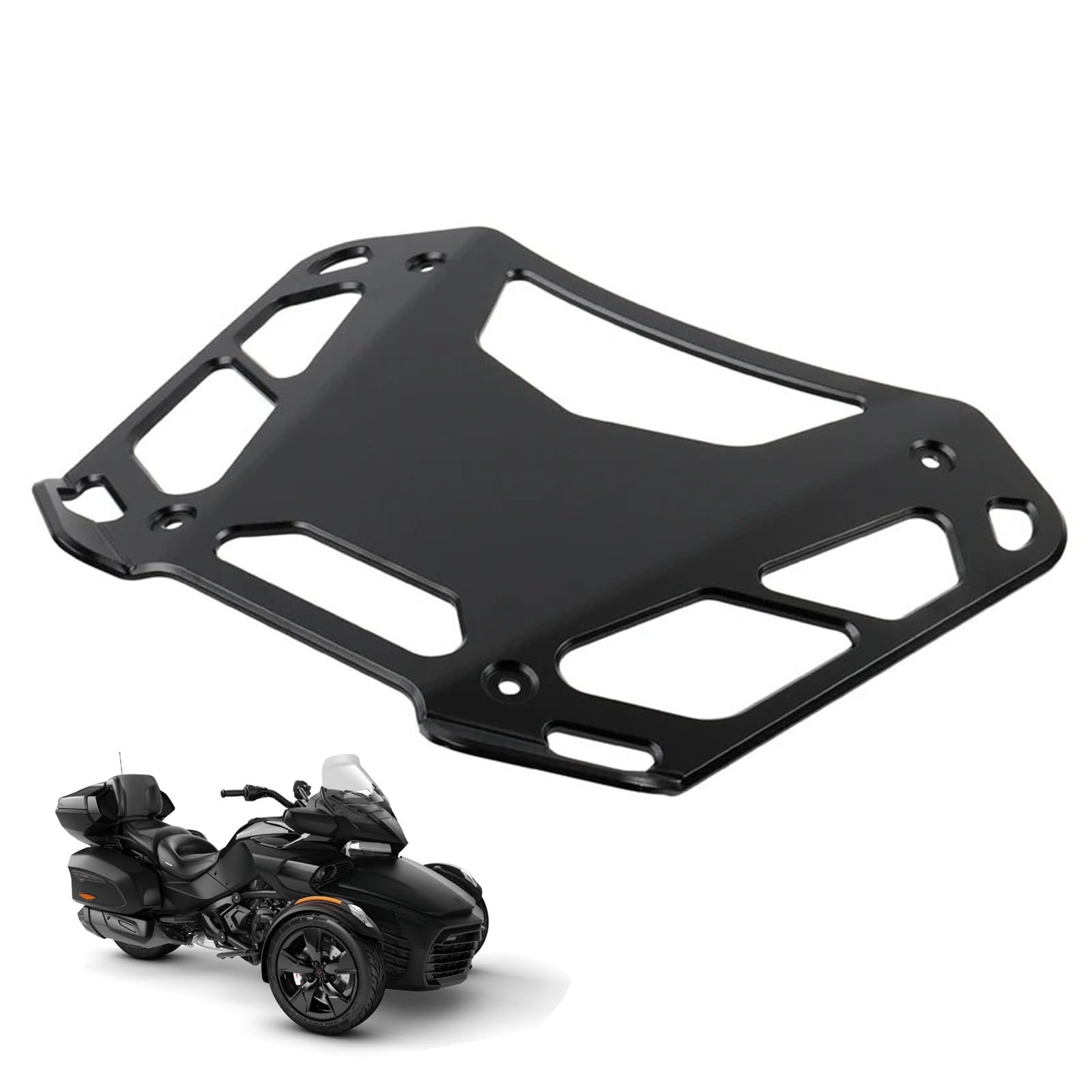 Tylny bagażnik motocyklowy, matowy, czarny, ze stopu aluminium, kompatybilny z Can Am Spyder F3-T F3 Limited 2017-2024 RT 2020-2024