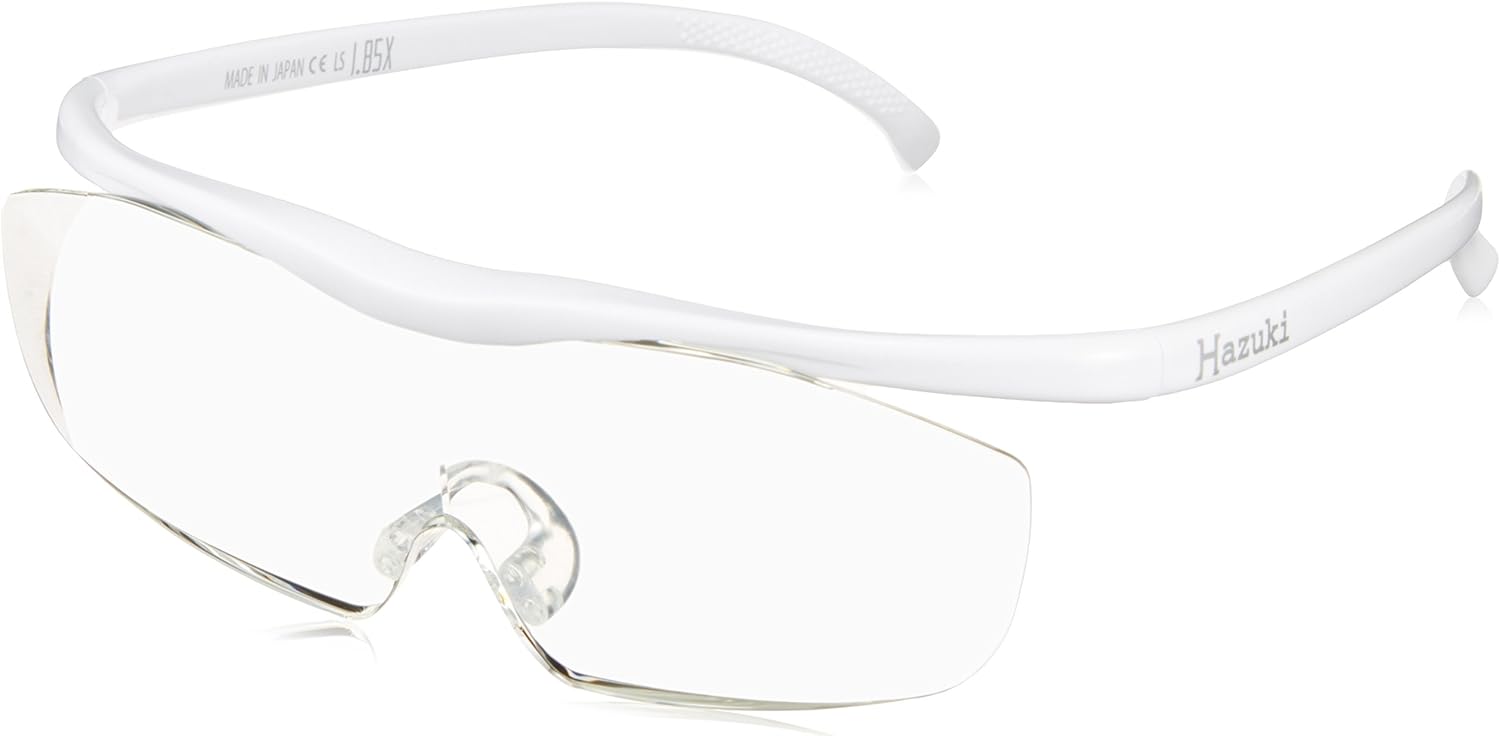 Loupe Magnifier Large Clear Lens 1.85 X Blue Light 35% Cut (White)