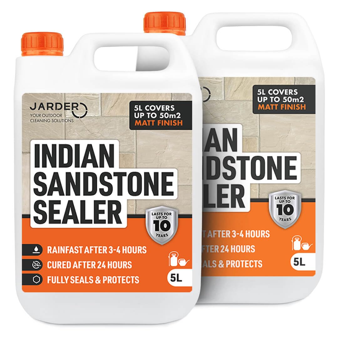 Jarder Indian Sandstone Patio Sealer 2 x 5L - Seal and Protect Your Patio, Driveway and Paths for up to 10 Years - Weatherproof Sealant Solution - Covers 100m2