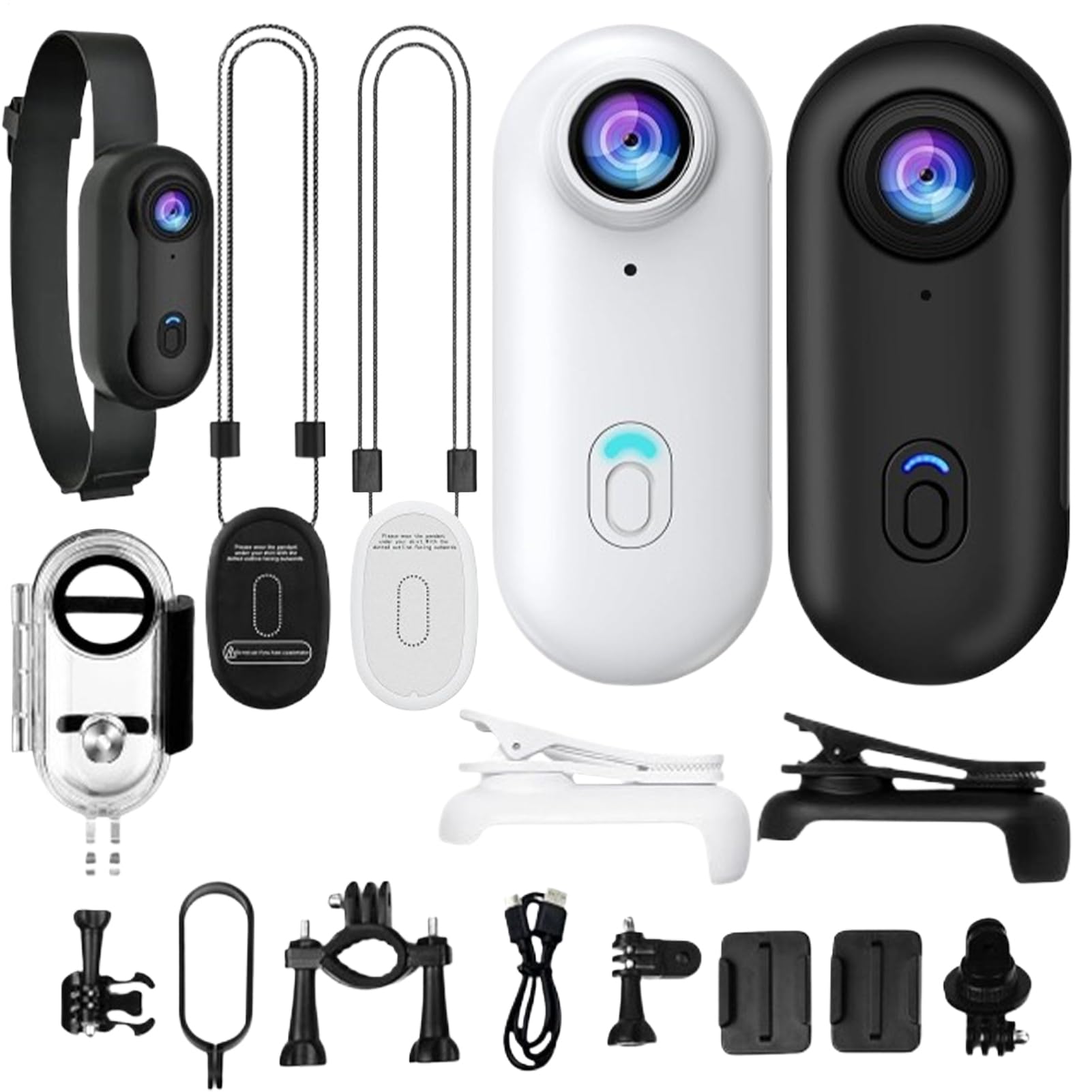 Generico Body Camera Indossabile Portatile Impermeabile | Videocamera Tascabile Per Vlog Sport Outdoor Viaggio Bici Ciclismo Equitazione Corsa Escursionismo Palestra Animali