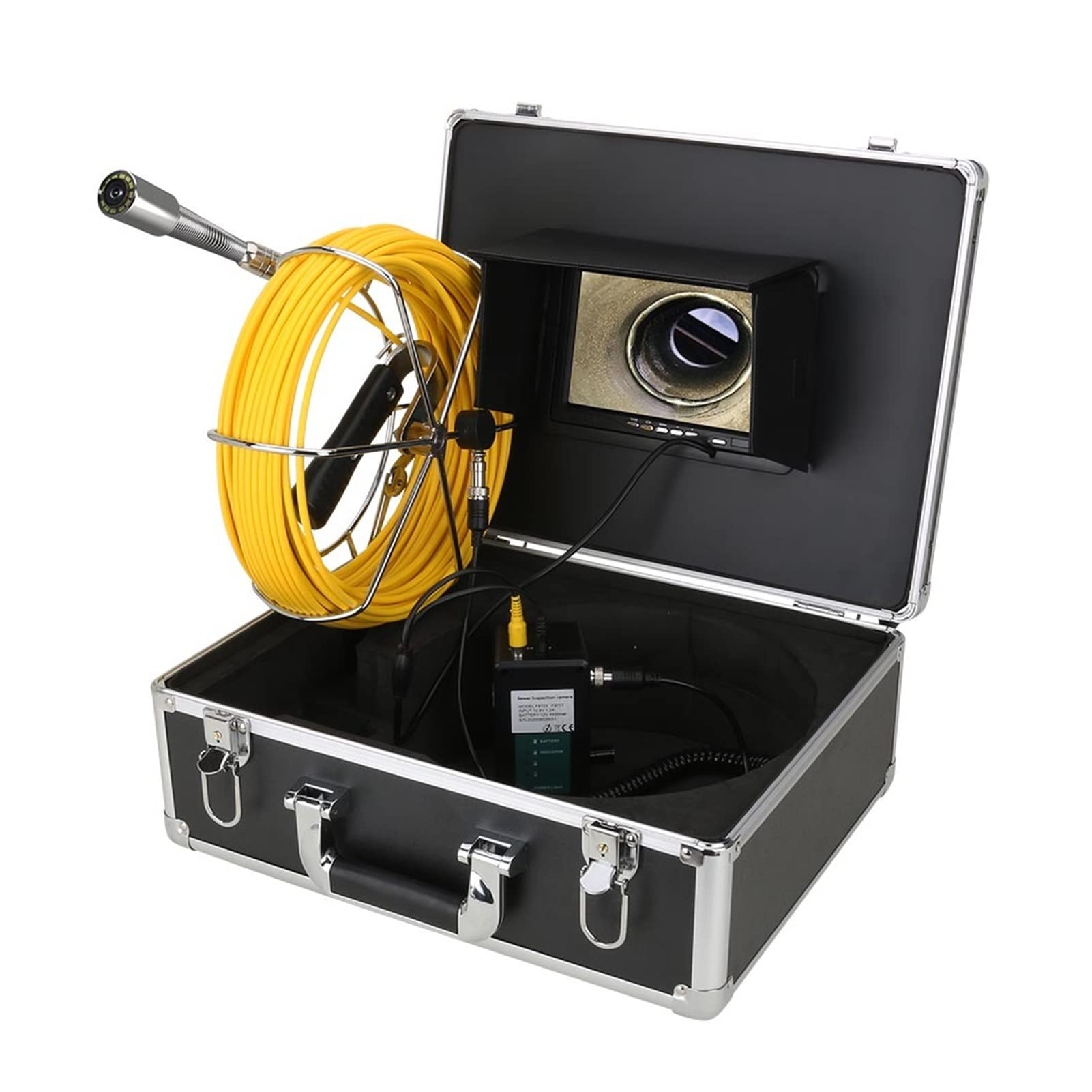 Endoskop, 7 "Monitor. DVR 30m. Abwasserleitung Inspektion Videokamera mit automatischer Selbstniveau 51 2hz Sender Pipe Locator 22mm(50m)