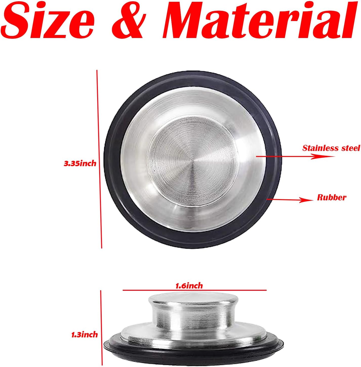 Tapón universal de 3.35 pulgadas para fregadero de cocina, tapón de ...