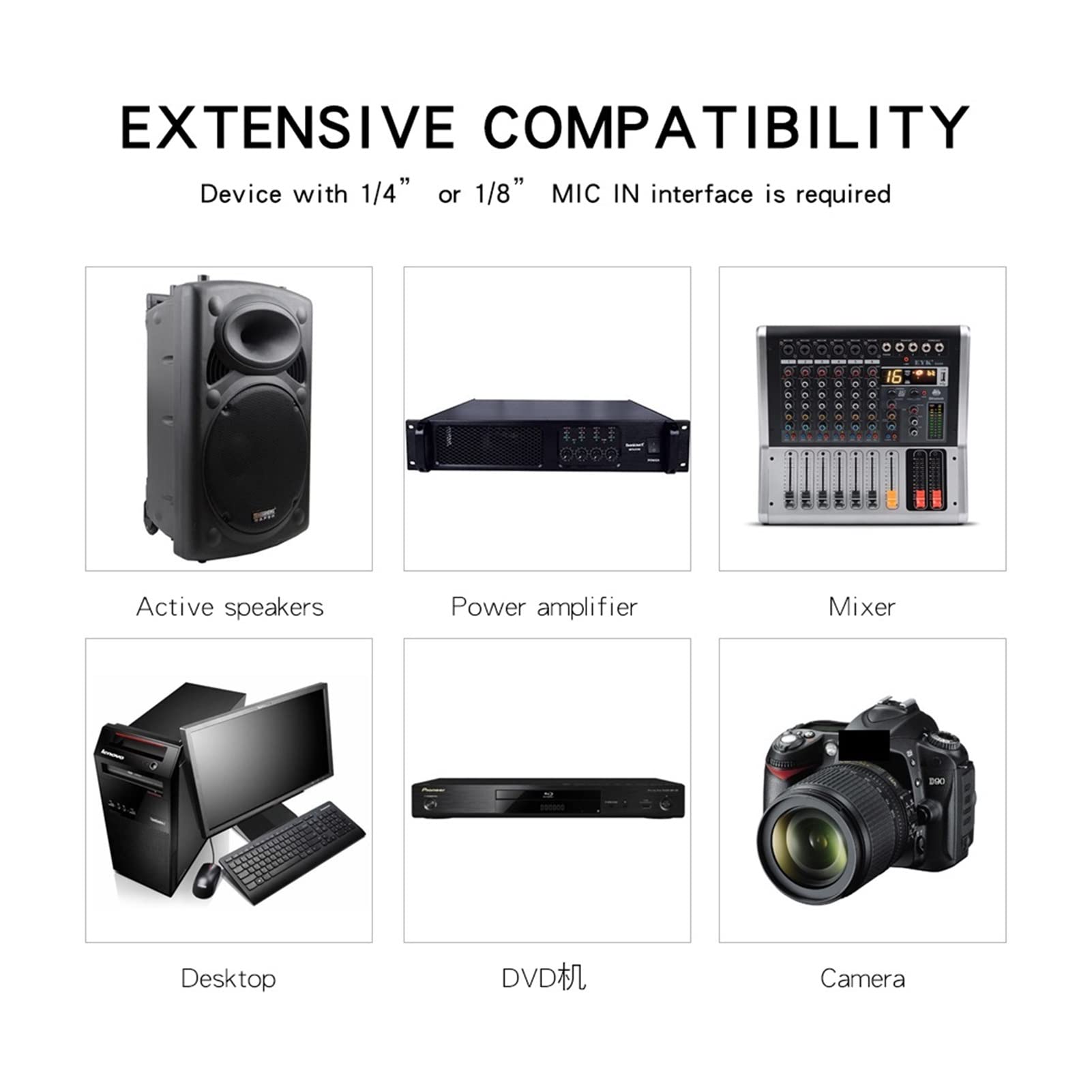 Attrezzatura per DJ per Feste di Microfono Wireless Dual Dual Handhell ​​Mic con Ricevitore Ricaricabile Portatile for Il discorso della Chiesa di Karaoke