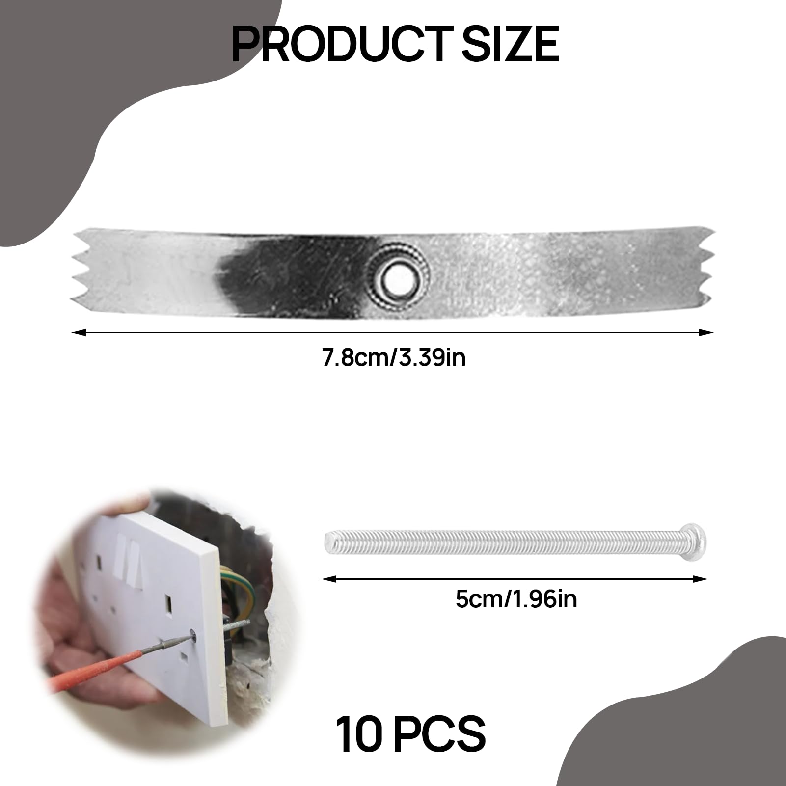 10PCS Back Box Repair Clip, Switch Socket Repair Kit, 86 Type Switch Socket Screw Hooks, Universal Backbox Repairing Tool - Image 2
