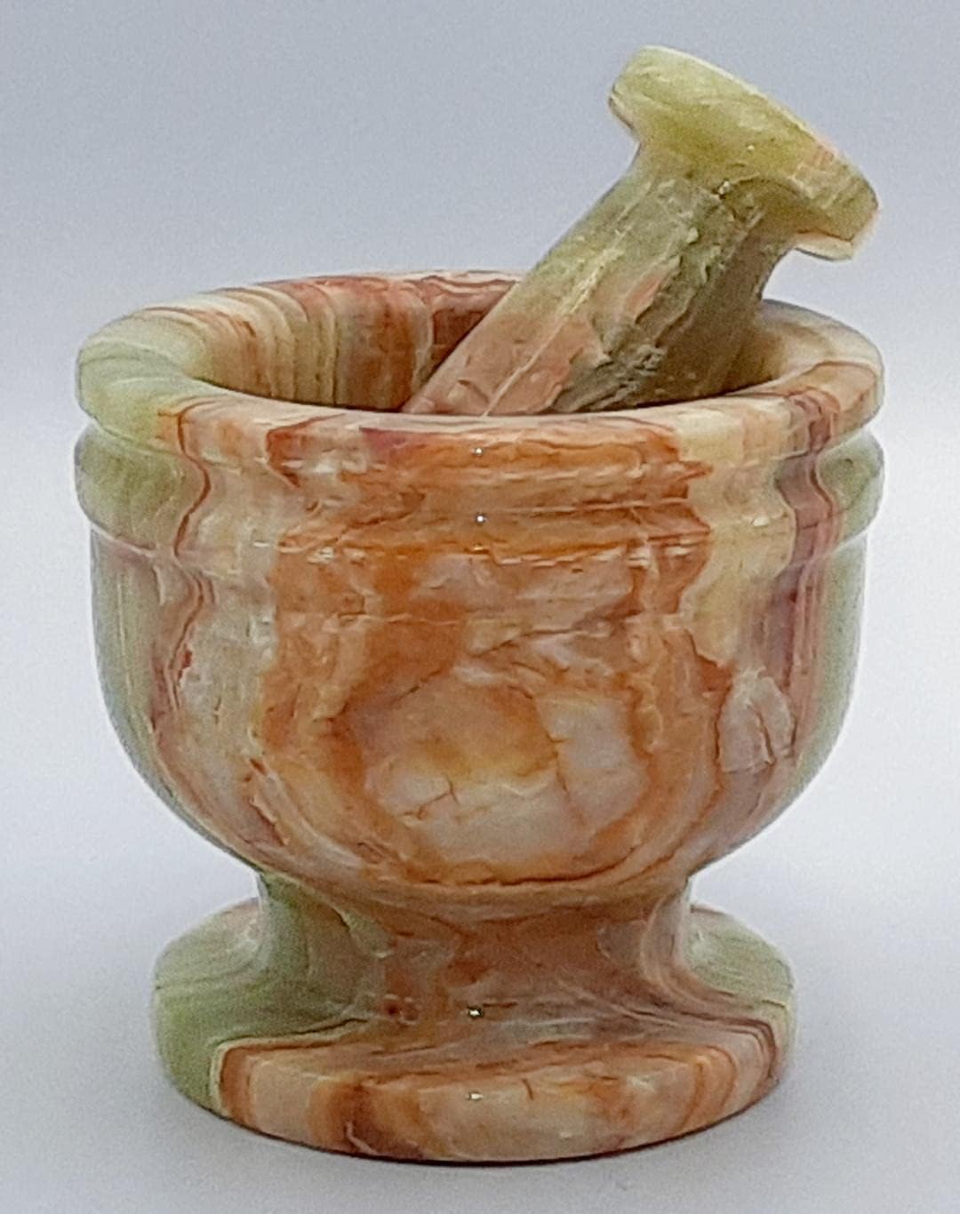 Green Onyx Stone Mortar and Pestle Set 4 Inch Home & Kitchen