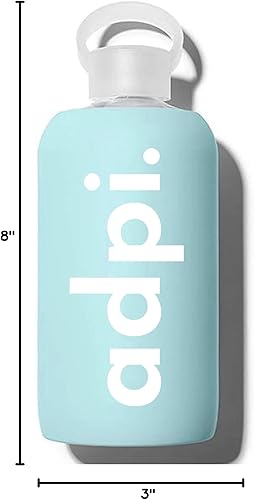 Miniatura 7 de Sorority Shop Alpha Delta Pi - Botella de agua de vidrio con funda de silicona, botella de agua de vidrio de 16 onzas, botella de agua de vidrio