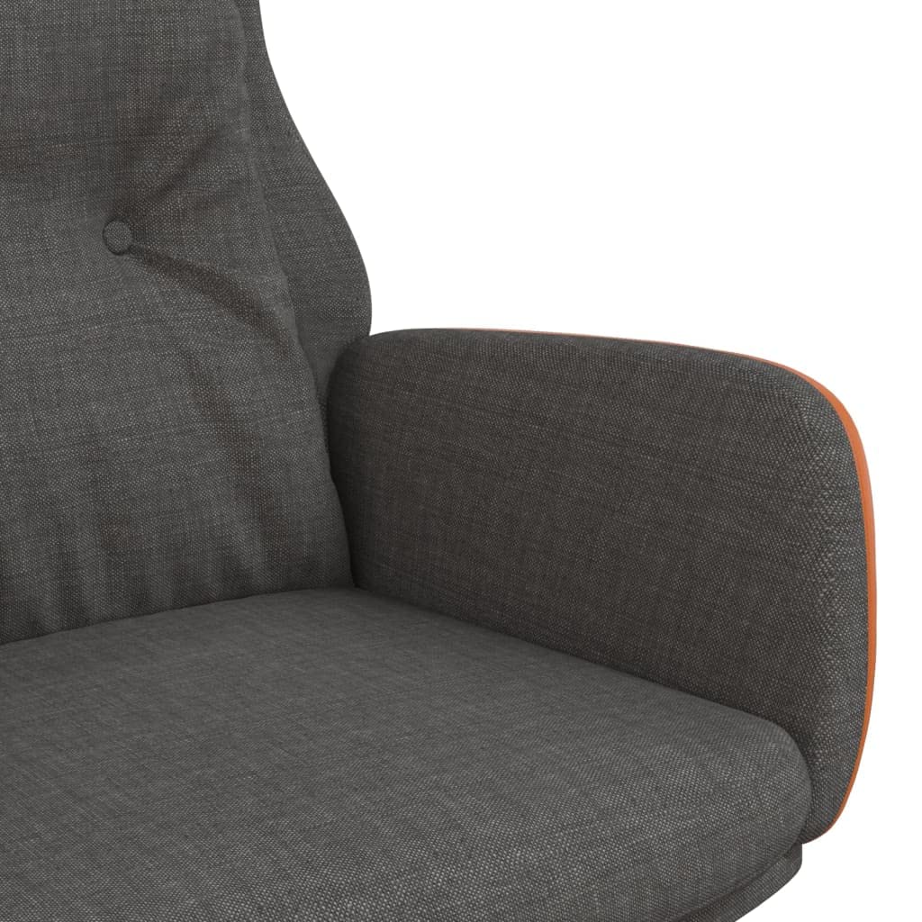 Poltrona relax imbottita spessa con tessuto e rivestimento in PVC, telaio in metallo e gambe in legno di gomma per un comfort stabile in soggiorno