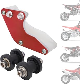 Motorcycle Chain Guide + Chain Rollers Wheels Aluminum Chain Guard Tensioner for XR CRF SSR TTR Apollo SDG 50 65 70 85 100 110 125 150 Mini Bike Dirt Pit Bike Red