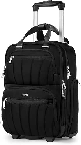 Underseat Carry On Luggage with Wheels, 16-inch Softside Rolling Under
