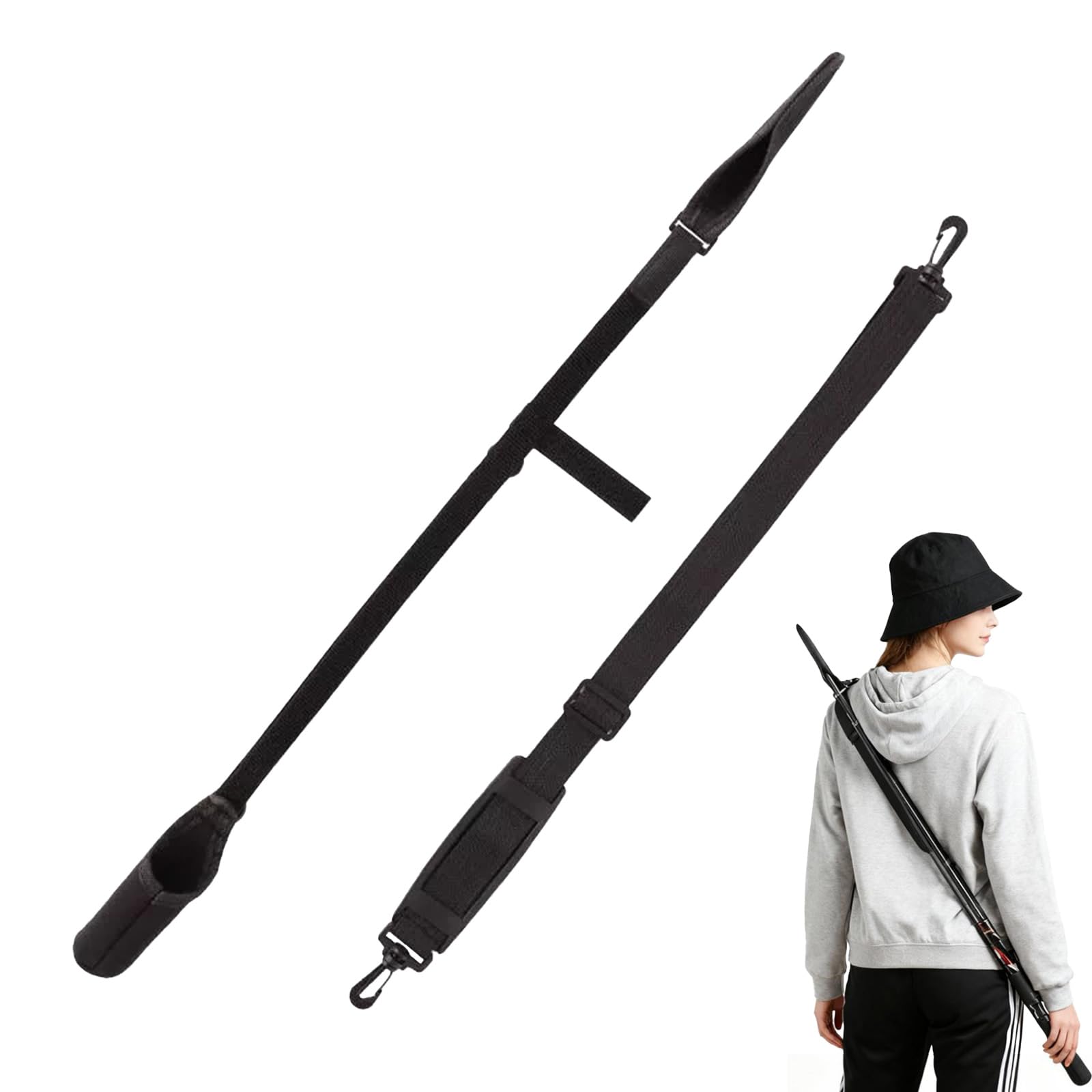 Protector de Caña de Pescar Ajustable en Neopreno Magic Baits - Cinta Protectora Duradera y Resistente para Cañas de Pesca de Dos Piezas, para Transporte Seguro y Protección Óptima (Negro, 1 Par)