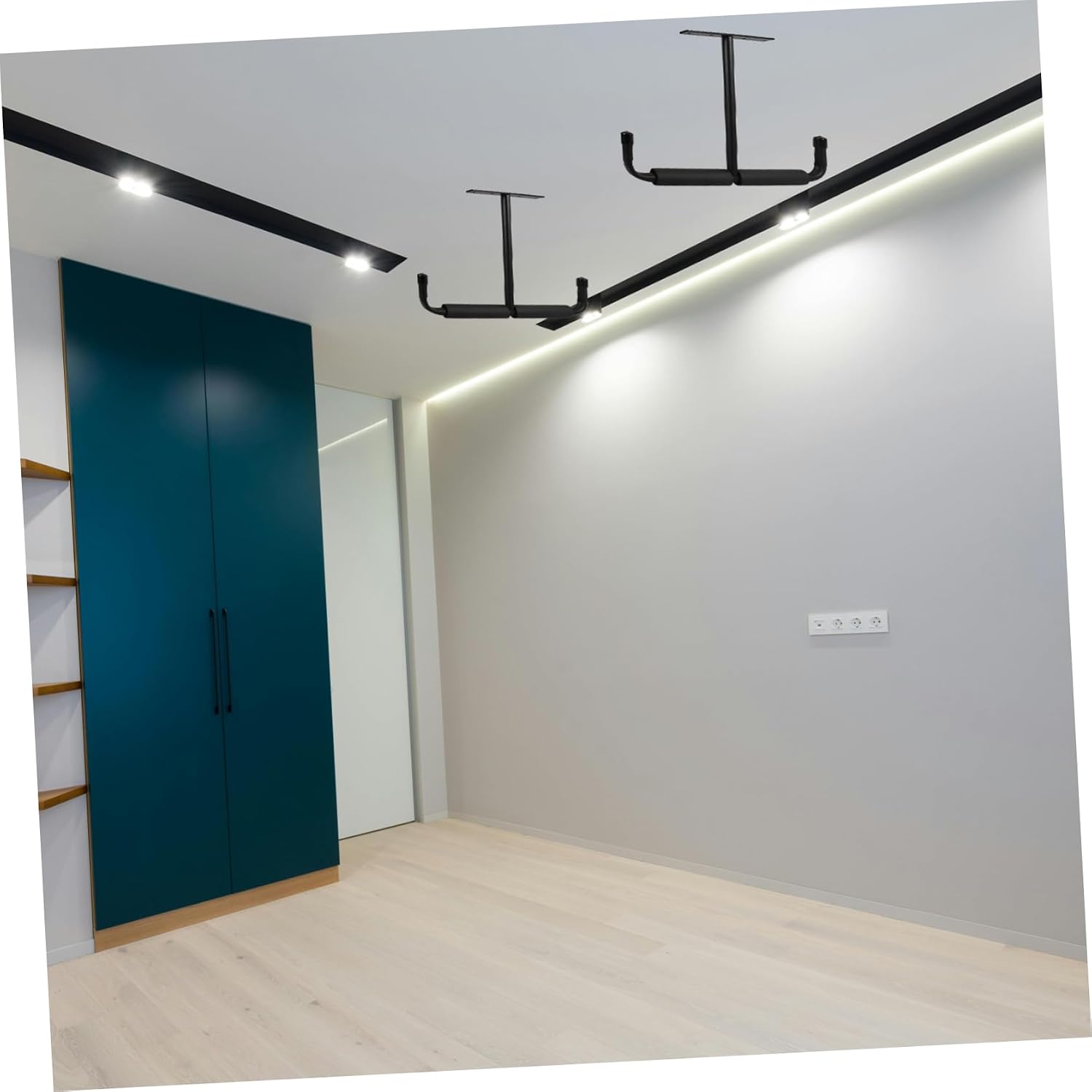 Garage Ceiling Mounted Storage Rack Iron T Shaped Hook for Fishing Rods Bicycles Skateboards Versatile Overhead Organization for Garage Home