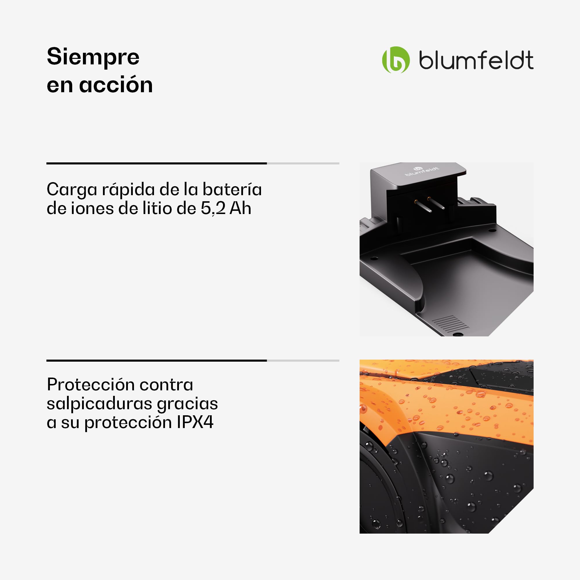 blumfeldt Robot Mower Inteligente para Jardines de hasta 1400 m², Batería de Iones de Litio de Larga duración, Funcionamiento silencioso, con Cable delimitador - desbrozadora a bateria