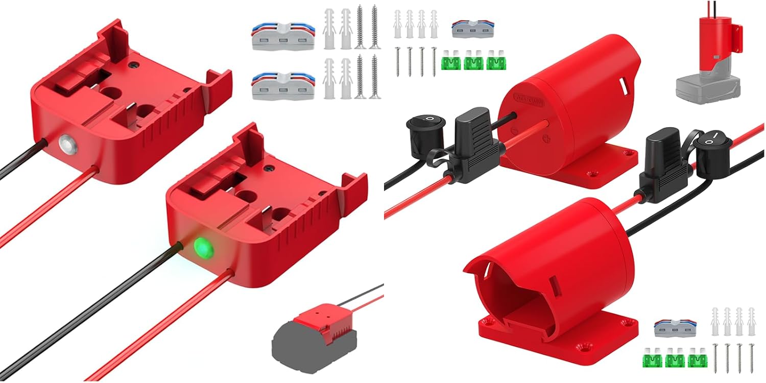 Battery Adapter with Low Voltage Cutoff + 2-Pack 12V Power Wheel Battery Adapter
