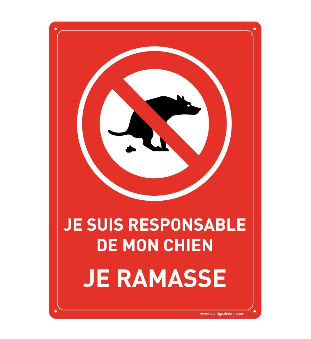 AUA SIGNALETIQUE 202089-AI-p-300x420 Pre-Drilled Panel, Dog Manager Je Ramasse, 300x420 mm