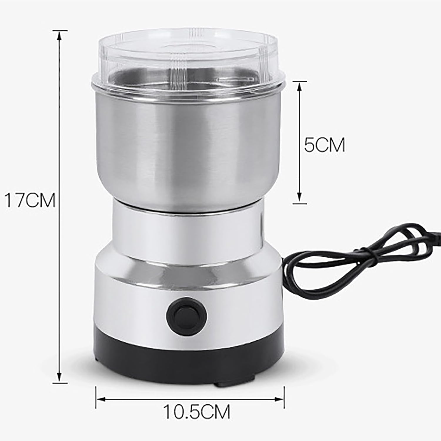 Electric Spice Coffee Grinder - Multifunctional Grain Grinding Machine with Steel Blade, 50-400ML Capacity, Quiet Operation, Fast & Even Grinding, Durable Design for Dry Grains