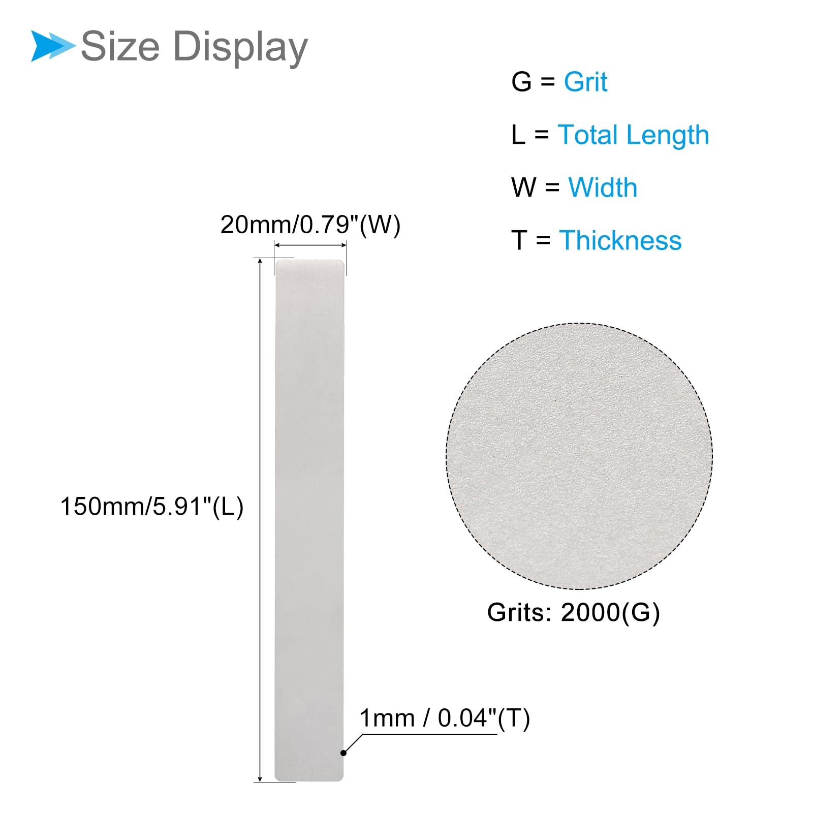 CoCud Diamond Whetstone Sharpening Stone, 2000 Grit 5.91" x 0.79" Total Size, Sharpener Abrasive Tool - Image 2