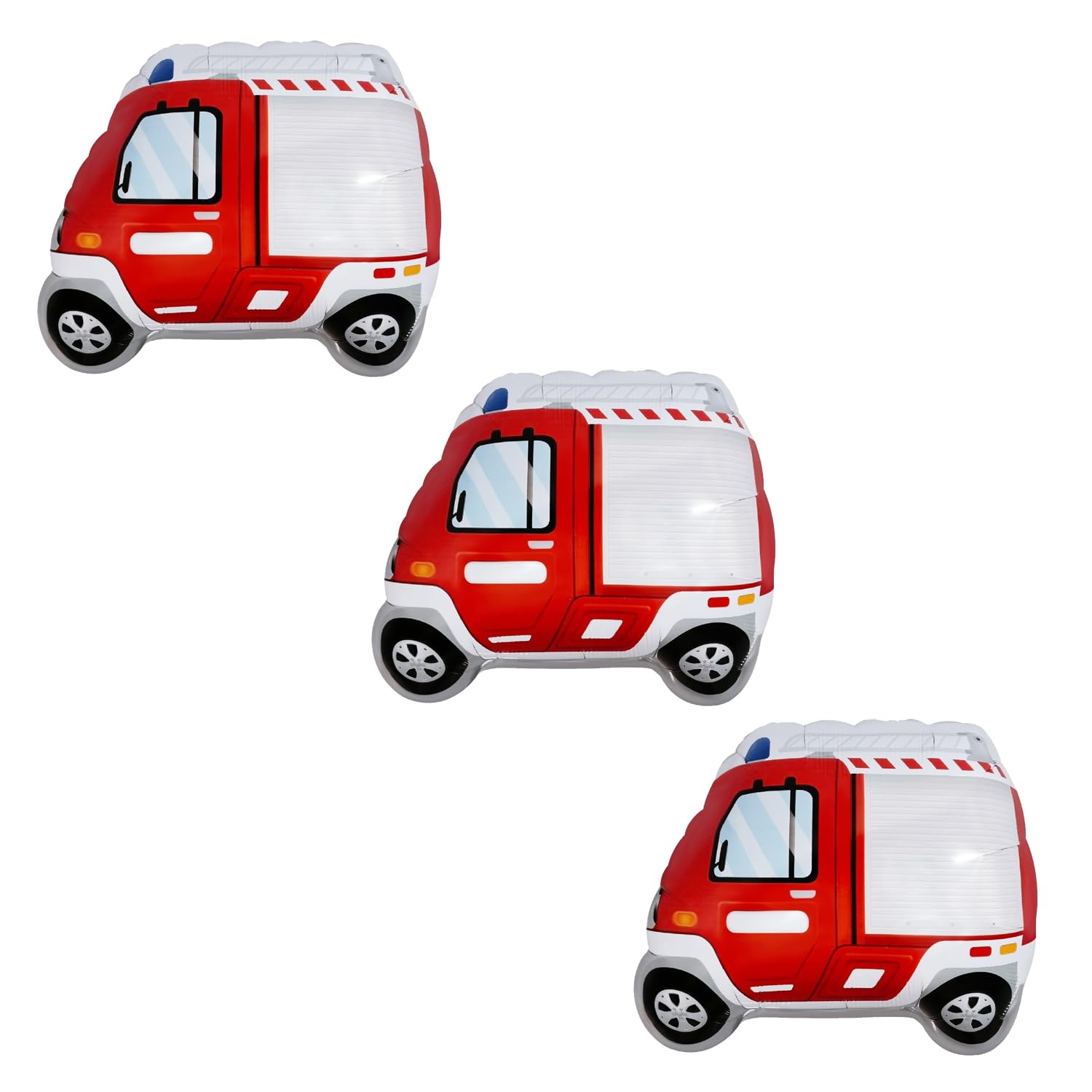 Aluminum Foil Balloons Cosplay Party Supplies Children Gifts Car Retirement Party Supplies White Car Birthday Party Decorations 3 Pack (Fire Truck)