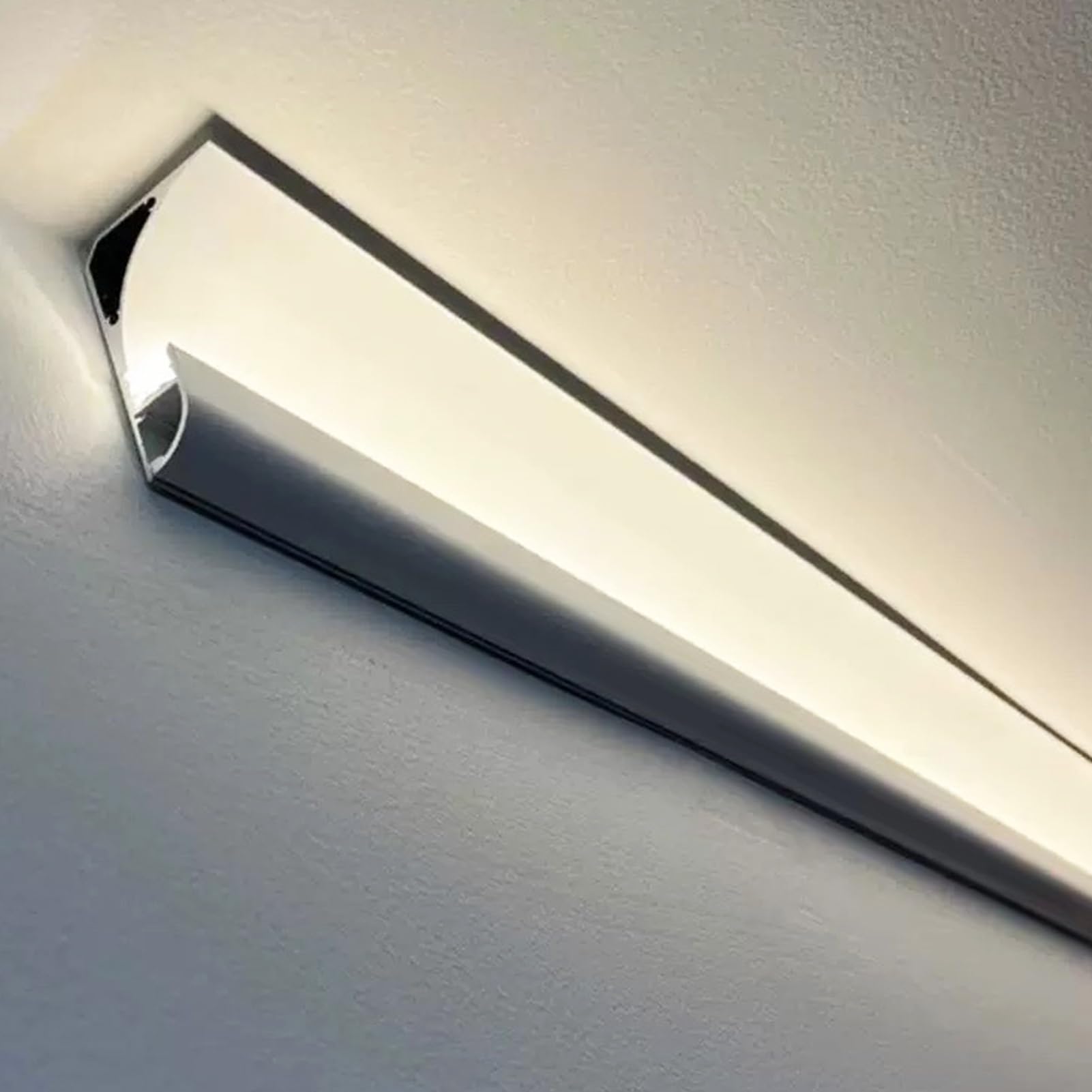 Listwa sufitowa, gzyms świetlny - 10 metalowych profili LED do pośredniego oświetlenia sufitowego, dekoracyjny uchwyt do gzymsu ściennego i listwy przypodłogowej, mały model 1 m (3,3 cala)