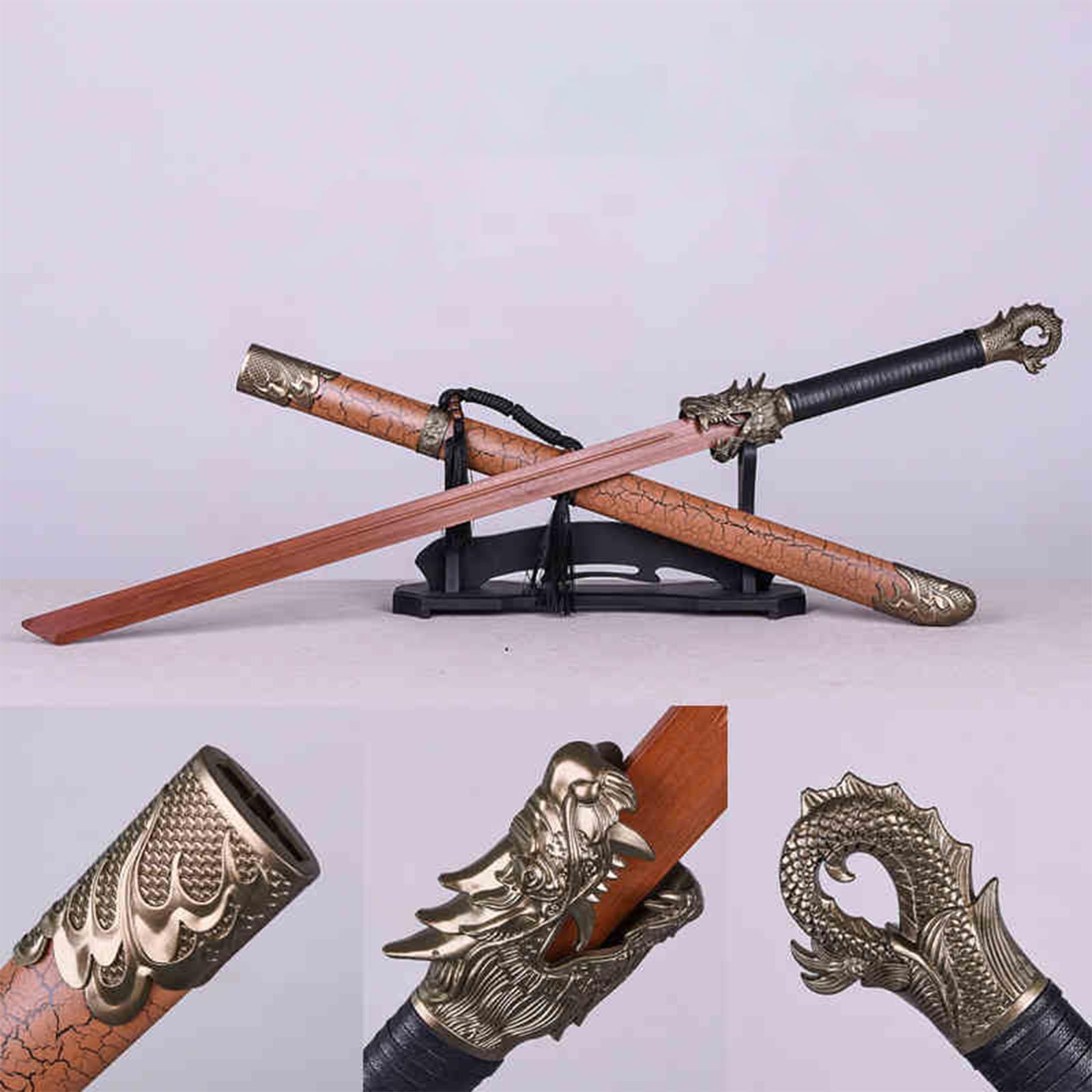 Espada de Madera Bokken de 105 cm Hecha a Mano,Hoja de bambú Natural,Espada de Entrenamiento de Madera. Ideal para Cosplay,utilería,Fiestas,exhibición y Regalos. [Arte en Madera]