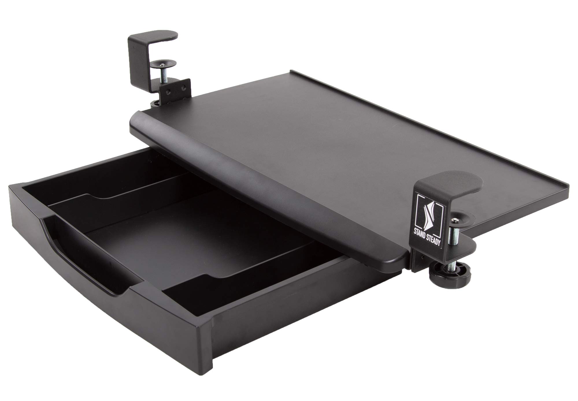 Buy Stand Steady Clamp On Keyboard Tray with Drawer Two in One