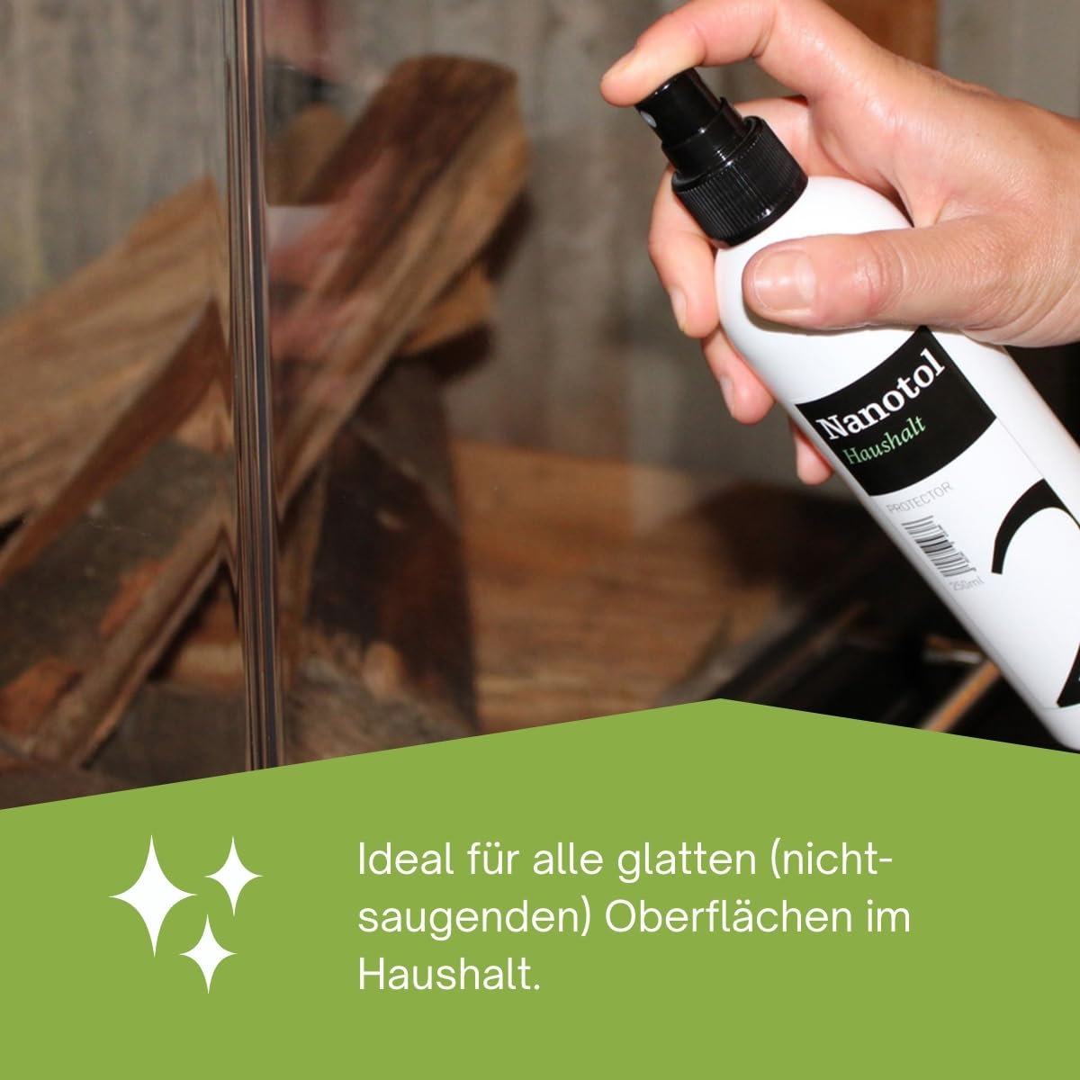 Nanotol Fensterreiniger Set mit Nanoversiegelung - EASY-TO-CLEAN Beschichtung für 40 m² Glas + Rahmen - geeignet für Fensterwischer, Fenstersauger, Abzieher