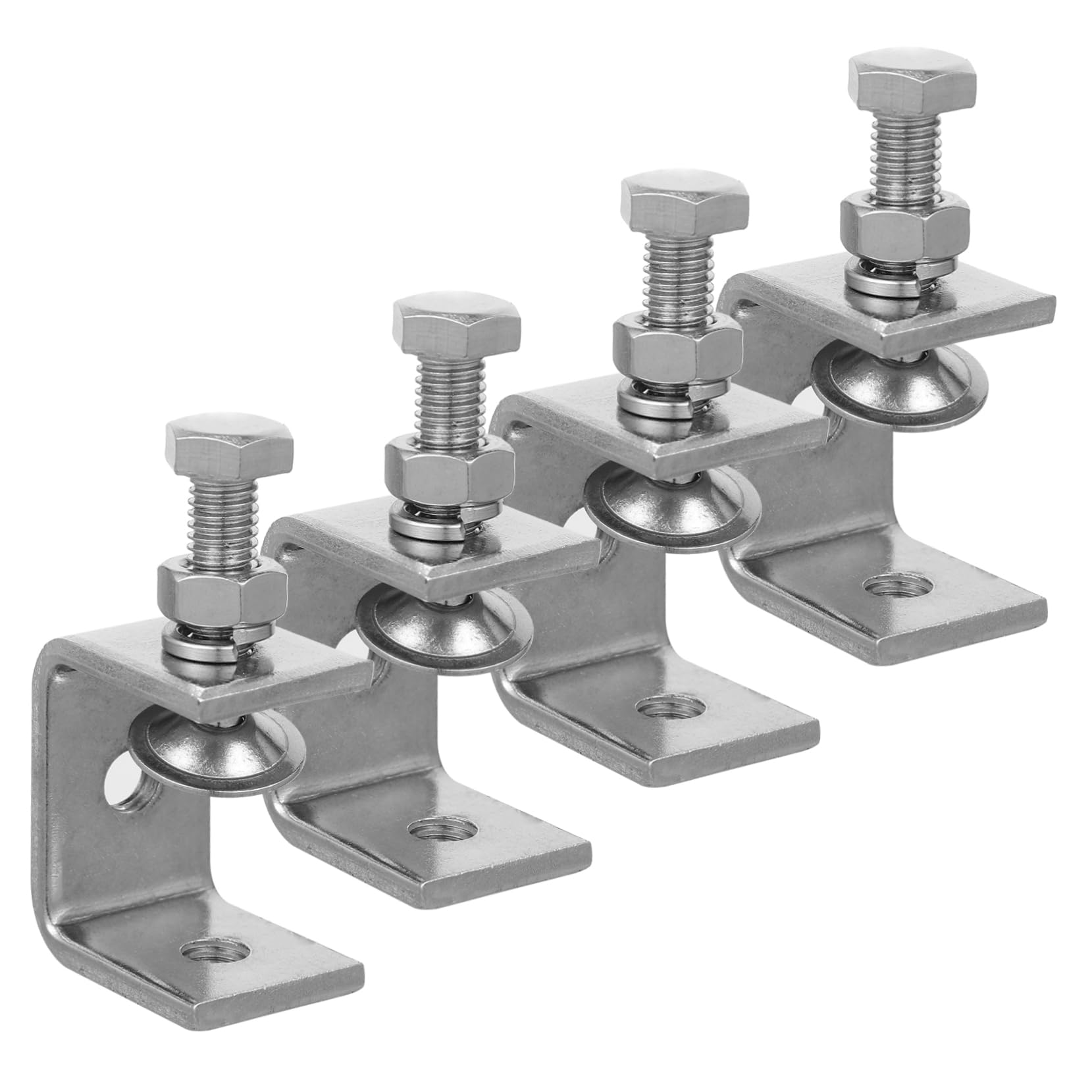 HAWILLOSCH Woodworking Accessories 4-piece c Clamp Set 1 Inch Jaw Stainless Steel Heavy Duty c Clamps for Woodworking