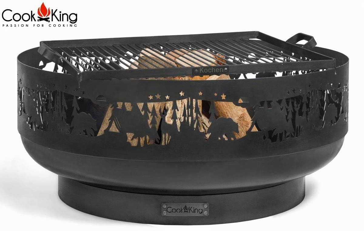 Cook King Feuerschale Forest Grill mit Motiv gelasert 80cm Ø