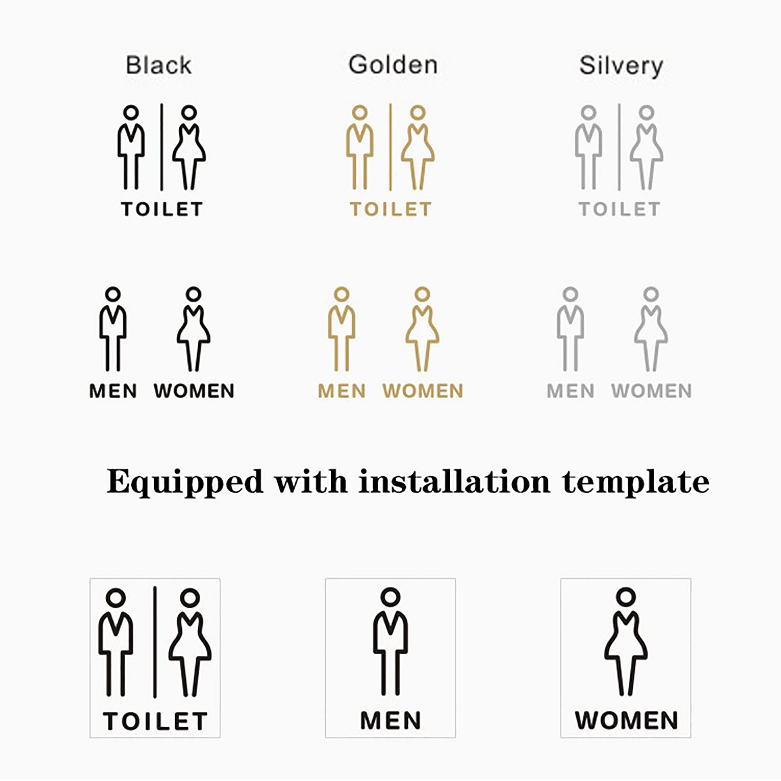 Nowoczesne tabliczki informacyjne do toalet, męskich i żeńskich, akrylowe na drzwi toalety unisex(Man+women)