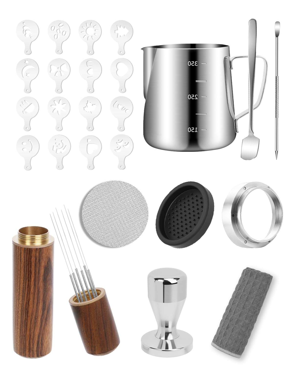 ZaKaBox 26PCS Coffee Tamper Set, Coffee Accessories Barista Set, with 51mm Tamper, Puck Screen, Dosing Funnel, Barista Towel, Milk Jug, WDT Tool & Coffee Accessories Kit โ image 1