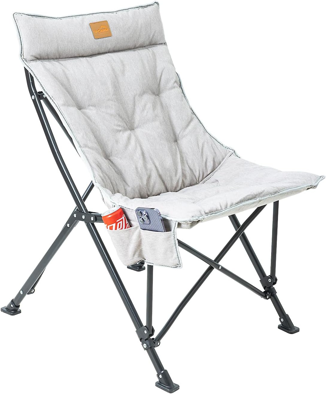Saucer Chair for Adults, Portable Folding Comfy Lounge Chair for Bedroom/Dorm/Reading/Living Room, with Storage Bag