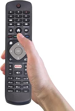 Philips Universal LCD LED 3D HD Philips TV Replacement Remote Control for Smart TV with Netflix - No Installation Required