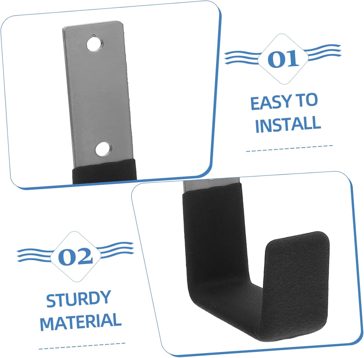 POPETPOP 6pcs Heavy Duty Wall Mounted Garage Hooks Set Utility Hooks for Organizing Tools Ladders Bikes and Garden Equipment Versatile Storage for Indoor and Outdoor Use