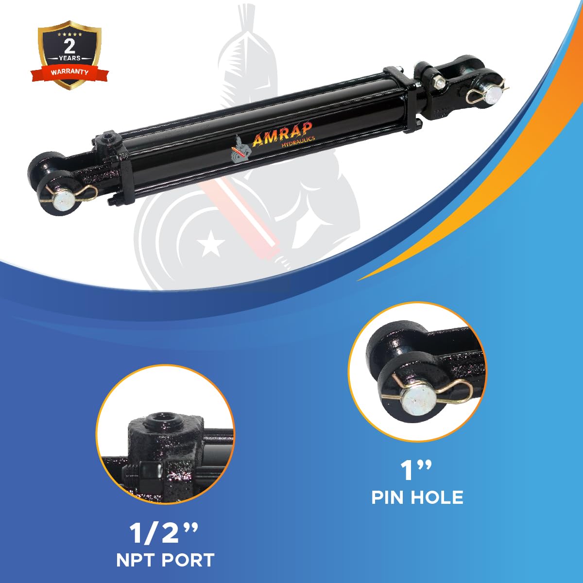 3x10 Hydraulic Cylinder - 3 Bore 10 Stroke Double Acting Tie Rod Hydraulic Cylinder 2500 PSI