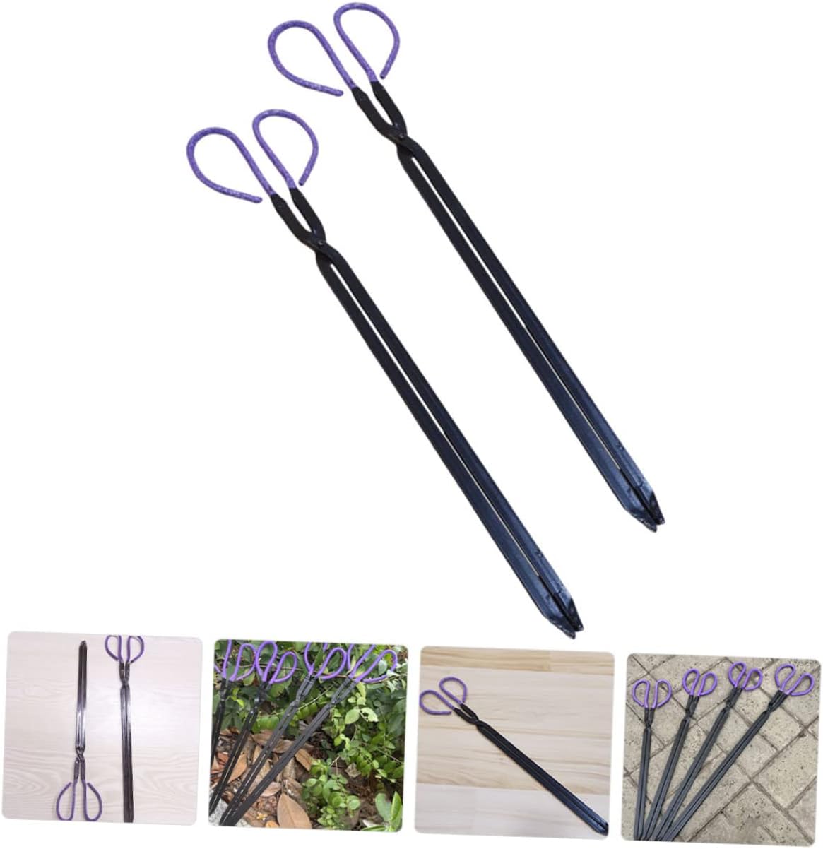 2pcs Charcoal Clamps Durable Garbage Tongs for Outdoor Barbecue and Fireplace Use Heat-resistant Bbq Pickup Tools Versatile Household Clips