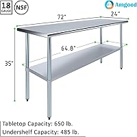Vista 296 de Mesa de trabajo de acero inoxidable, mesa de metal