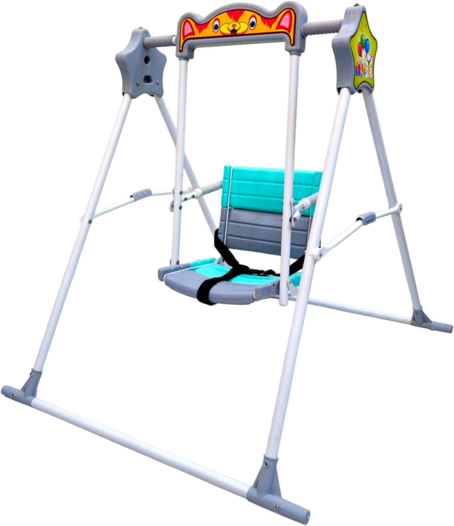 Maanit Alloy Steel Garden & School Toy Swing for Children Babies Indoor Outdoor (Blue), 40 x 10 x 103 Cm